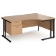 Maestro Cantilever Leg Corner Desk with Two Drawer Pedestal